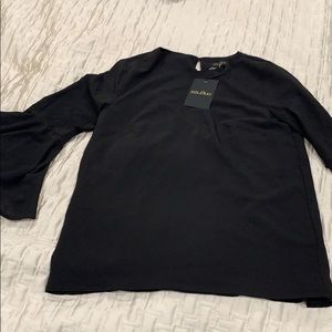 Black bell sleeve top